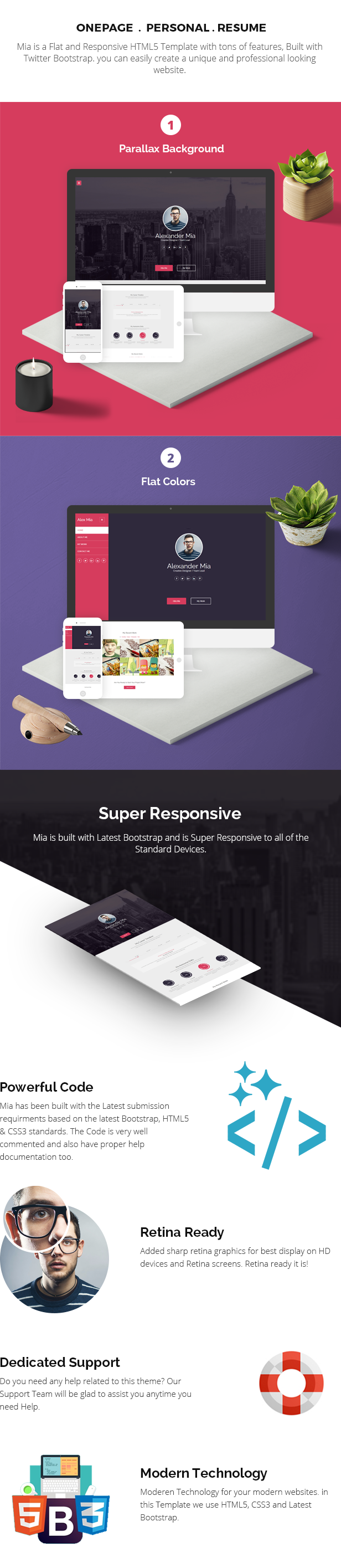 Mia - One Page Personal vCard